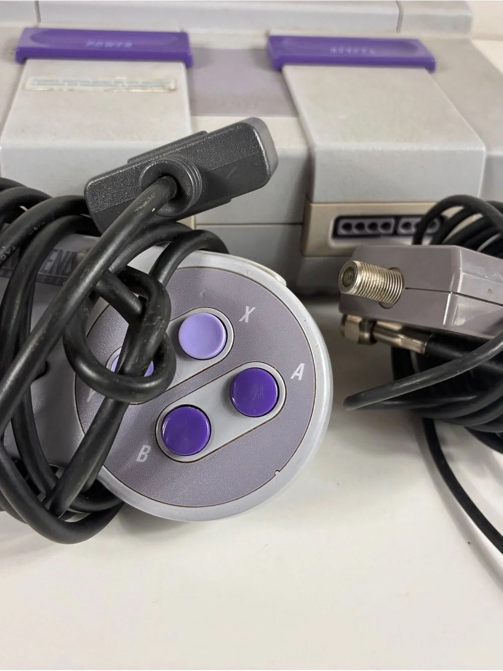 Nintendo (SNES) Classic Console in Gray with Purple Accents